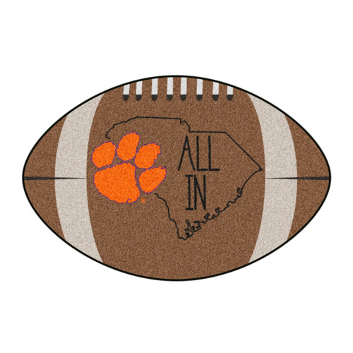 20.5" x 32.5" Brown and Orange NCAA Clemson University Tigers Mat Area Rug - IMAGE 1