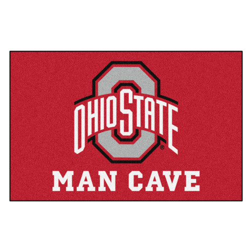 19" x 30" Red and White NCAA Ohio State University Buckeyes Man Cave Starter Mat - IMAGE 1