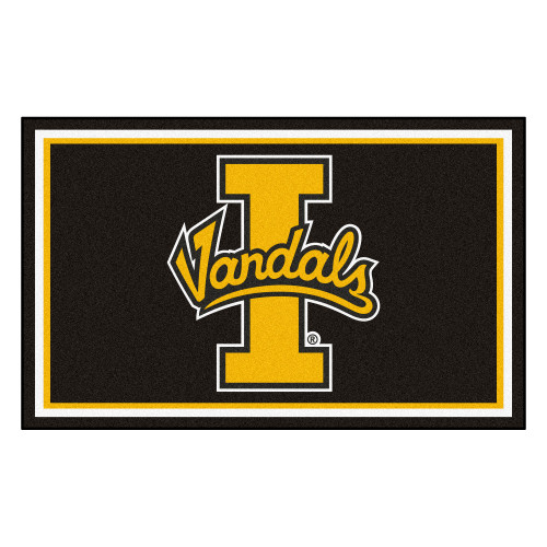 3.6' x 5.9' Black and Yellow NCAA University of Idaho Vandals Plush Area Rug - IMAGE 1