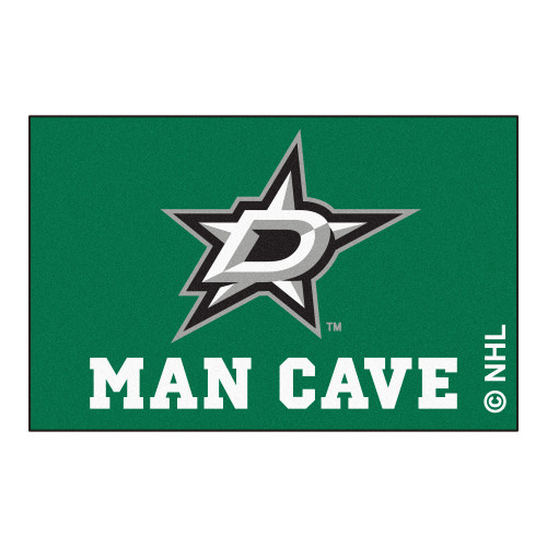 19" x 30" Green and White NHL Dallas Stars "Man Cave" Starter Door Mat - IMAGE 1