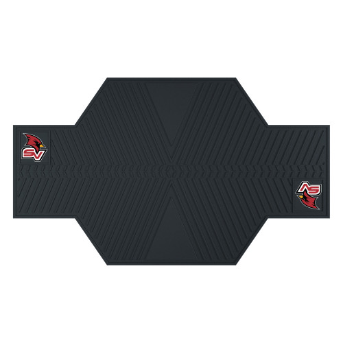 42" x 82.5" Black and Red NCAA Saginaw Valley State University Cardinals Motorcycle Parking Mat - IMAGE 1