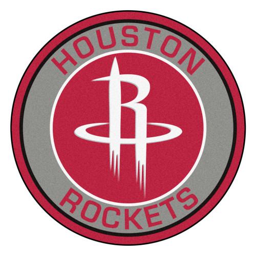 27" Gray and Red NBA Houston Rockets Rounded Door Mat - IMAGE 1