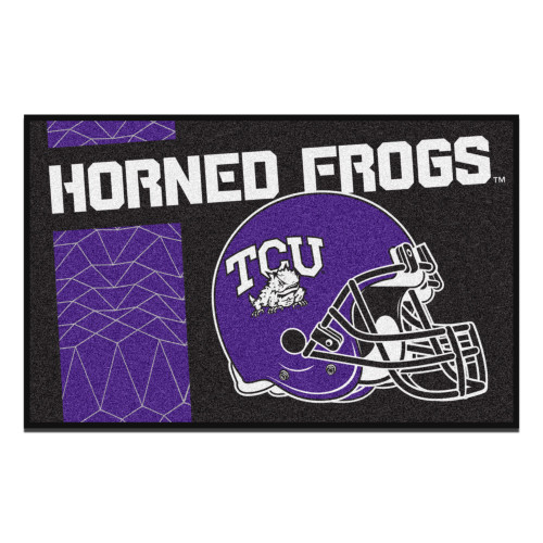 19" x 30" Black and Purple NCAA Texas Christian University Horned Frogs Starter Mat - IMAGE 1