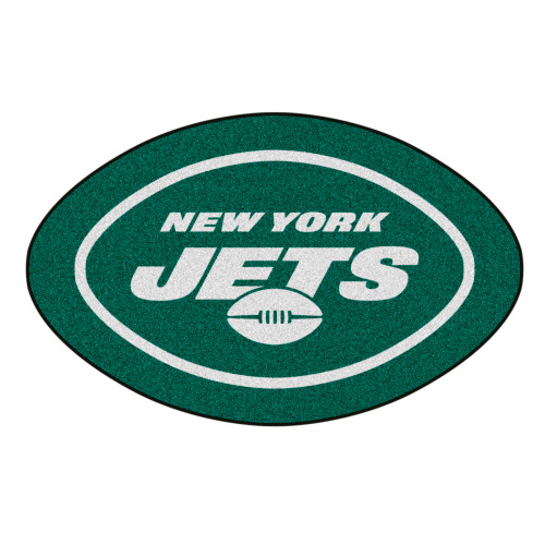 36" x 22.6" Green and White NFL New York Jets Mascot Logo Area Rug - IMAGE 1