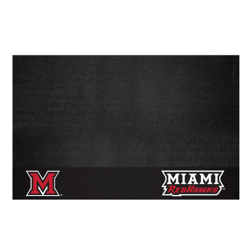 26" x 42" Black and Red NCAA Miami University (OH) Redhawks Grill Mat Tailgate Accessory - IMAGE 1