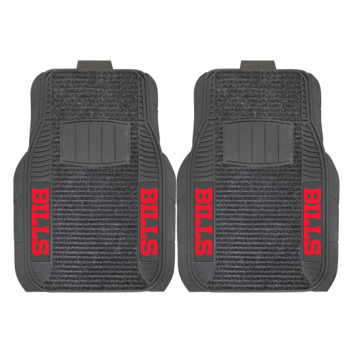 Set of 2 Black and Red NFL Buffalo Bills Deluxe Front Car Mats 21" x 27" - IMAGE 1