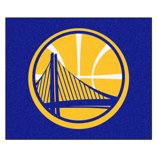 59.5" x 71" Blue NBA Golden State Warriors Rectangular Tailgater Mat Outdoor Area Rug - IMAGE 1