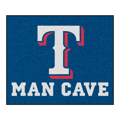 59.5" x 71" Blue MLB Texas Rangers Man Cave Tailgater Mat Outdoor Area Rug - IMAGE 1