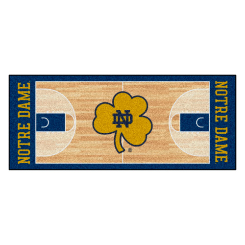 30" x 72" Blue and Yellow NCAA Notre Dame Fighting Irish Basketball Mat Area Rug Runner - IMAGE 1