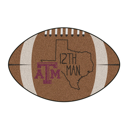 20.5" x 32.5" Brown and Pink NCAA Texas ATM University Aggies Football Mat Area Rug - IMAGE 1