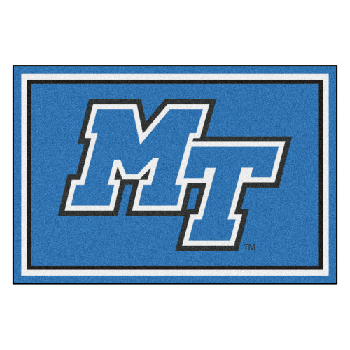 4.9' x 7.3' Blue NCAA Middle Tennessee State University Blue Raiders Plush Area Rug - IMAGE 1