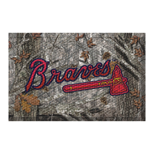 Red and Gray MLB Atlanta Braves Shoe Scraper Doormat 19" x 30" - IMAGE 1