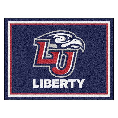 7.25' x 9.75' Red NCAA Liberty University Flames Plush Area Rug - IMAGE 1