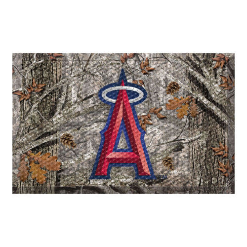 Red and Gray MLB Los Angeles Angels Shoe Scraper Doormat 19" x 30" - IMAGE 1