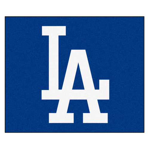 5' x 6' Blue and White MLB Dodgers Tailgater Mat Rectangular Outdoor Area Rug - IMAGE 1