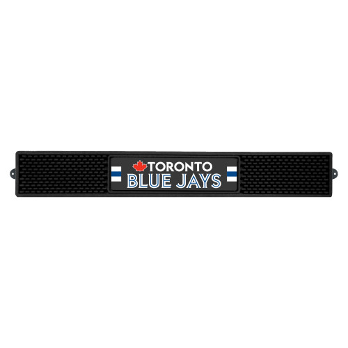 3.25" x 24" Black MLB Toronto Blue Jays Drink Mat Tailgate Accessory - IMAGE 1