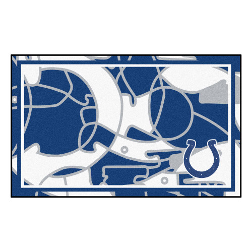 3.6' x 5.9' Blue and White NFL Indianapolis Colts Ultra Plush Rectangular Area Rug - IMAGE 1