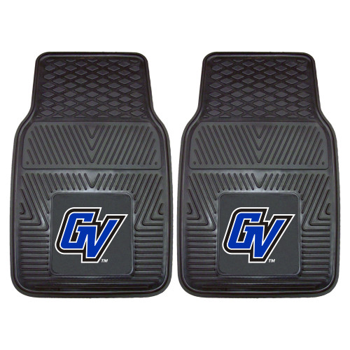 Set of 2 Black and Blue NCAA Grand Valley State University Lakers Car Mats 17" x 27" - IMAGE 1