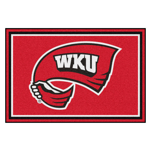 5' x 8' Red and White NCAA Hilltopper Plush Non-Skid Area Rug - IMAGE 1