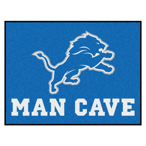 33.75" x 42.5" Blue and White NFL Detroit Lions "Man Cave" All-Star Door Mat - IMAGE 1