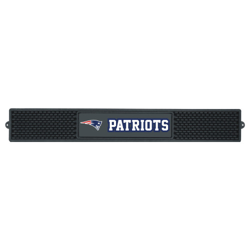 3.25" x 24" Black NFL New England Patriots Drink Mat Tailgate Accessory - IMAGE 1