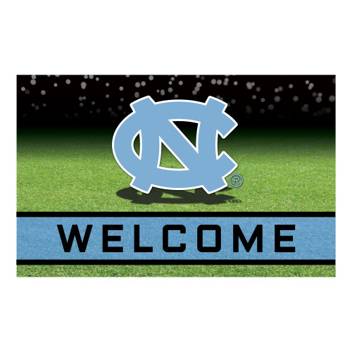 18" x 30" Green and Blue Contemporary NCAA Chapel Hill Tar Heels Outdoor Door Mat - IMAGE 1