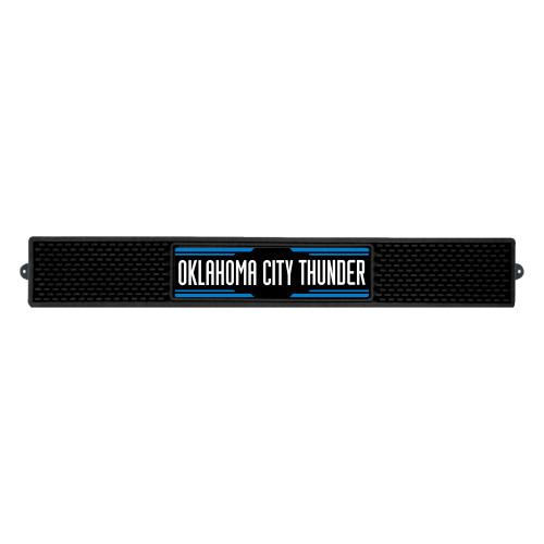3.25" x 24" Black and White NBA Oklahoma City Thunder Drink Mat - IMAGE 1