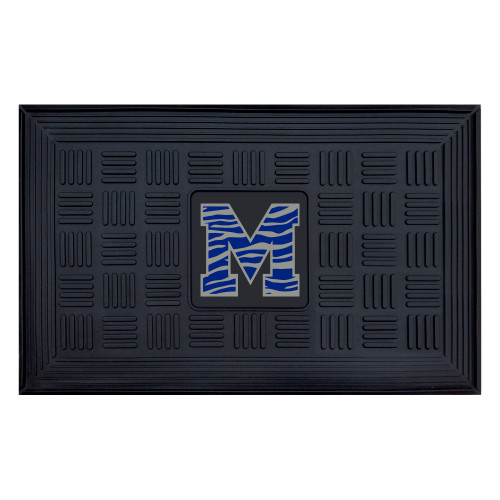 19.5" x 31.25" Black and Blue NCAA University of Memphis Tigers 3-D Team Rectangular Door Mat - IMAGE 1