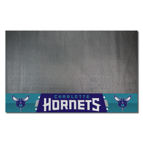 26" x 42" Black NBA Charlotte Hornets Grill Outdoor Tailgate Mat - IMAGE 1