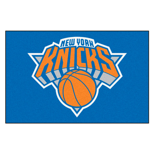 19" x 30" Blue and Orange NBA Knicks Starter Mat Rectangular Area Rug - IMAGE 1