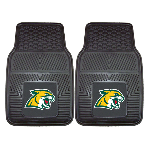 Set of 2 Black NCAA Northern Michigan University Wildcats Car Mats 17" x 27" - IMAGE 1