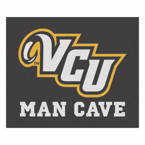 59.5" x 71" Black and White NCAA Virginia Commonwealth University Rams Mat Area Rug - IMAGE 1