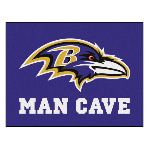 33.75" x 42.5" Blue and White NFL Baltimore Ravens "Man Cave" Door Mat - IMAGE 1