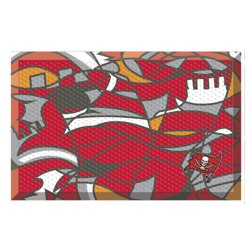 19" x 30" Red and Gray Contemporary NFL Tampa Bay Buccaneers Shoe Scraper Doormat - IMAGE 1