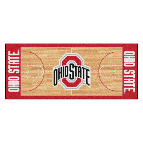 NCAA Ohio State University Buckeyes Basketball Non-Skid Mat Area Rug Runner 30" x 72" - IMAGE 1