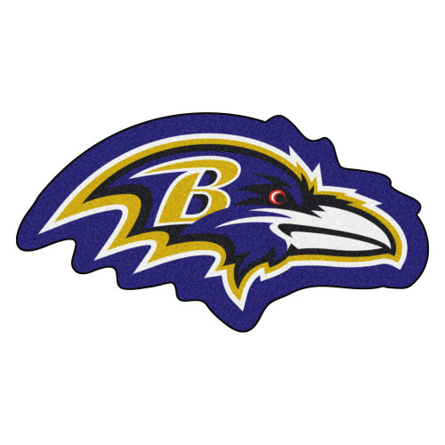 36" x 19" Purple and Gold NFL Baltimore Ravens Mascot Logo Area Rug - IMAGE 1