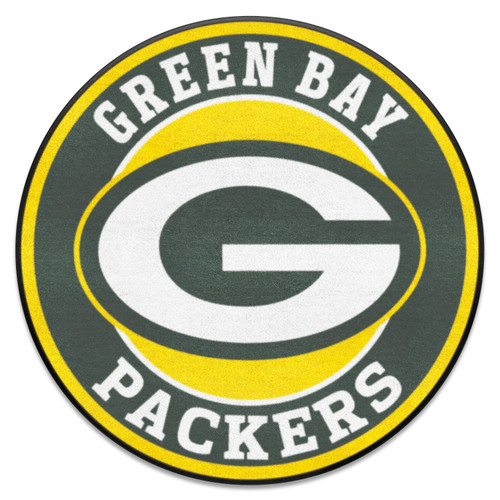 27" Yellow and Green NFL Green Bay Packers Roundel Door Mat - IMAGE 1