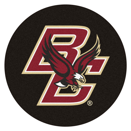 Black and Red NCAA Boston College Eagles Puck Round Welcome Door Mat 27" - IMAGE 1