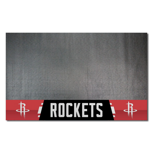 26" x 42" Red and White NBA Houston Rockets Grill Outdoor Tailgate Mat - IMAGE 1