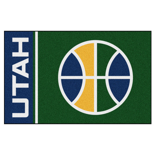19" x 30" Green and Blue NBA Utah Jazz Rectangular Starter Mat - IMAGE 1