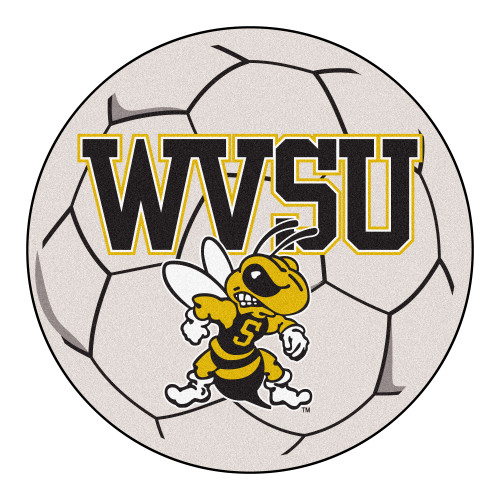 27" Red and White NCAA West Virginia State University Yellow Jackets Soccer Ball Mat - IMAGE 1