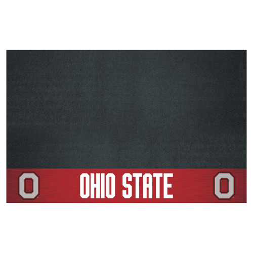 26" x 42" Black and White NCAA Buckeyes Grill Mat Tailgate Accessory - IMAGE 1