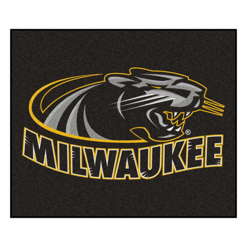 59.5" x 71" Black and Yellow NCAA University of Wisconsin-Milwaukee Panthers Tailgater Mat Area Rug - IMAGE 1