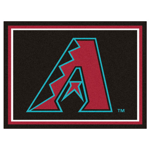 87" x 117" Black and Red MLB Arizona Diamondbacks Plush Non-Skid Area Rug - IMAGE 1