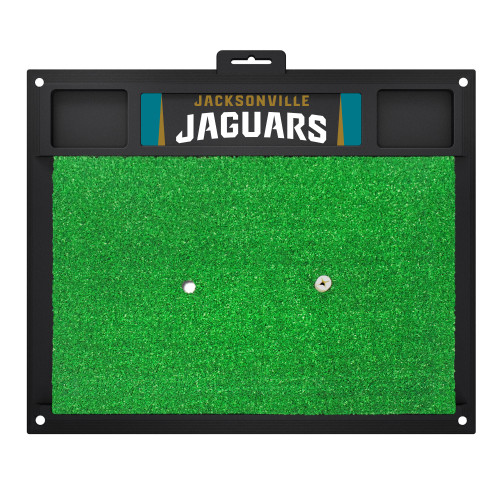 20" x 17" Green and Black NFL Jacksonville Jaguars Golf Hitting Mat - IMAGE 1