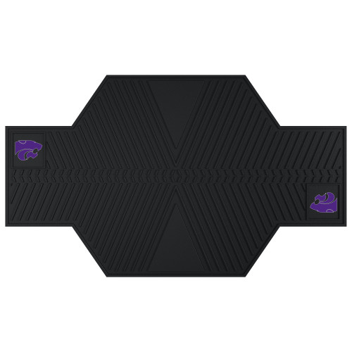 42" x 82.5" Black NCAA Kansas State University Wildcats Motorcycle Parking Mat Accessory - IMAGE 1
