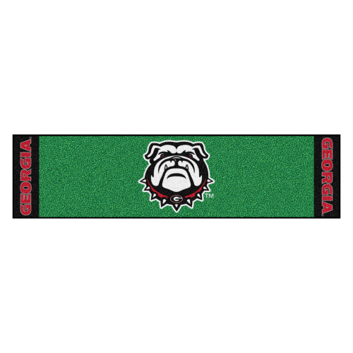 18" x 27" Green and Black NCAA University of Georgia Bulldogs Putting Golf Mat - IMAGE 1