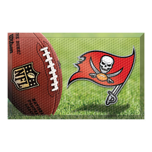 Red and Green NFL Tampa Bay Buccaneers Shoe Scraper Doormat 19" x 30" - IMAGE 1