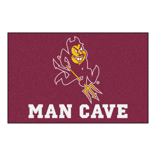 19" x 30" White and Yellow NCAA Sun Devils Man Cave Starter Rectangular Mat Area Rug - IMAGE 1