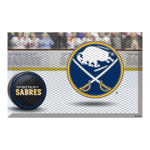 19" x 30" Black and Blue NHL Buffalo Sabers Shoe Scraper Doormat - IMAGE 1